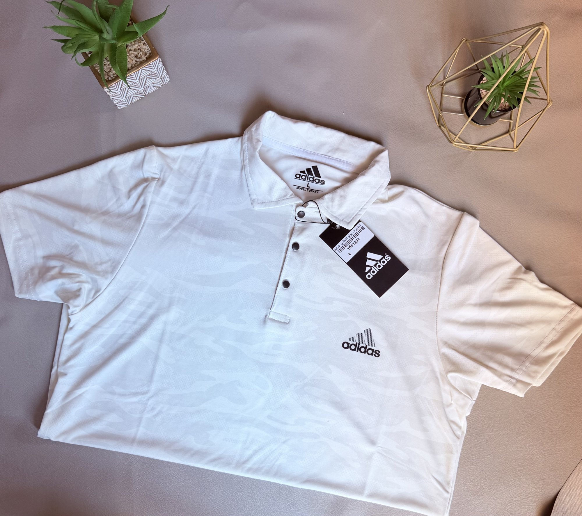 تيشيرت بولو شبابي روزيتا فل ليكرا بطباعة Adidas